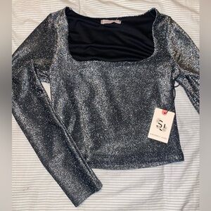 Sparkly Square Neck Top